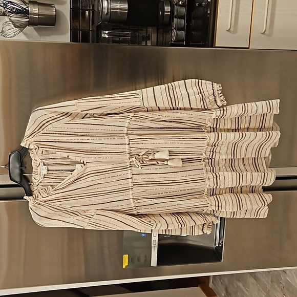 💕VERONICA BEARD💕 Danica Metallic Dress ~ Natural Multi-Color XS NWT - Picture 11 of 16